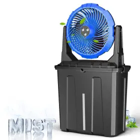 Ausic 763344543724 9l Bucket Portable Misting Fan For Outdoors Patios 20000mah Rechargeab