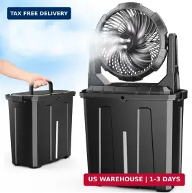Ausic 763344551026 9l Portable Misting Fan 10 Inch 20000mah Outdoor Fans For Patios Rechargeabl