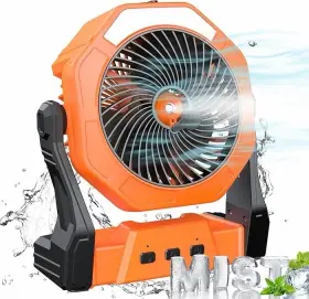 P20-orange Ausic Portable Misting Fan For Outdoor Cooling