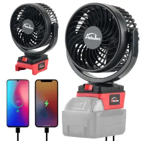 Ld-ldfs-5cmwq Autojare Cordless Portable Fan For Milwaukee M18 18v Battery Brushless With Usb Charging