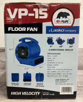 Ba-vp-15-bl B-air 1/8 Hp Mover Carpet Dryer Floor Blower Fan In Blue #2