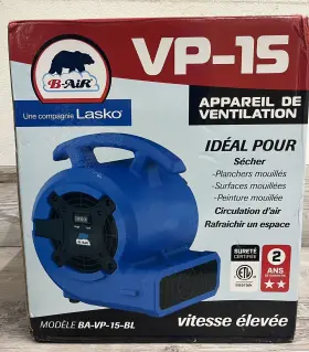 Ba-vp-15-bl B-air 1/8 Hp Mover Carpet Dryer Floor Blower Fan In Blue