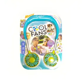 37695 Banzai Cool Fans Rechargeable Hands-free Neck Fan 3 Speeds Blue/green