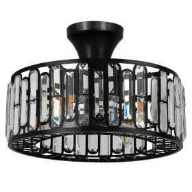 Baobrot 760932297984 18 Inch Crystal Caged Ceiling Fan With Lights Remote Control 3-speed Industrial