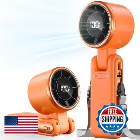 Bearwind B0gwl6q23r Portable Handheld Turbo Fan - 5 Gear High Speed 4000mah Rechargeable
