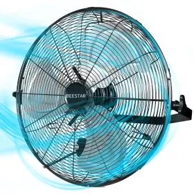 112-0303-2002 Beestar 20inch High Velocity Wall Mount Fanindustrial Fan With 3 Speed Commercia