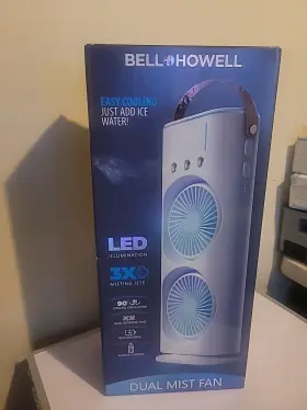 3xmisting Bell Howell 080313024009 Dual Mist Fan Led Jets New