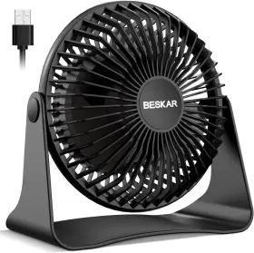 Beskar 744759200594 Usb Small Desk Fan Portable Fans With 3 Speeds Strong Airflow Quiet