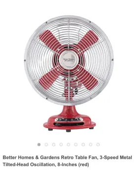 Bhs136163273005 Better Homes And Garden Retro Table Fan 3 Speed 8 Inch