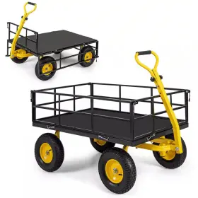 Better Homes & Gardens 445042590578 Utility 13.25 Cu. Ft. Garden Wagon Metal Outdoor Platform Cart With 4 Remova