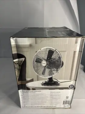 Better Homes & Gardens 894192001596 And 9.6 Inch 3-speed Black Retro Metal -head Oscillatingtable Fan #3