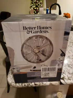 Bhs436163273001 Better Homes & Gardens And 8 Inch Retro Tabletop Fan Cream 3 Speeds Oscillation New