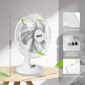 Beyond Breeze 791541417371 Oscillating Table Fan Quiet 3speed 12inch Adjustable Tilt With Safety Grill #2