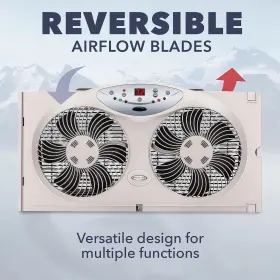 Bw2300-n Bionaire 8.5 Inch Twin Window Fan With Reversible Airflow 3 Speeds Remote Control #2