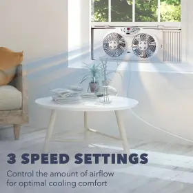 Bw2300-n Bionaire 8.5 Inch Twin Window Fan With Reversible Airflow 3 Speeds Remote Control #3