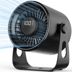 Sk108 Biswitif Quiet Small Desk Fan 4000mah Battery Operated 100 Speeds Travel Ca