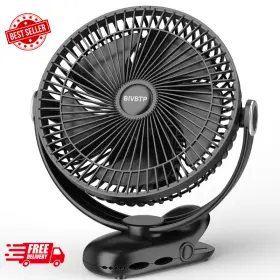 Bivbtp 445010641677 12000mah Clip On Fan Rechargeable 8 Inch Car Fans With Sturdy Clamp And 4 Speeds