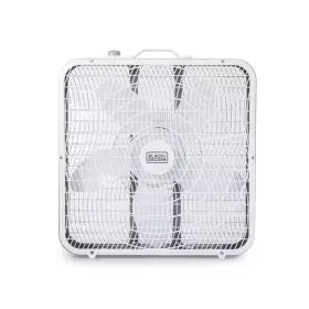 Black Decker 744759547934 20 Inch 3 Fan Speed Box In White With Carrying Handle Rotary Knob And Recess