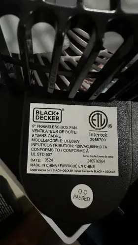 Bfb09w Black Decker Mini Box Fan Motor Tabletop Quiet 9 Inch Desk Fans M #3