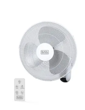 Bfwl16r Black Decker Us 16 Inch Wall Fan With Remote Control Oscillating 3 Speed Sett