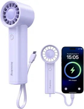 Bossdeng 313026610680 Portable Handheld Fan With Power Bank High-speed 3 In 1 Usb-c Rechargeable Mini