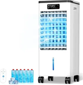 Branded 445021347377 Aire Acondicionado Portatil Sin Ventana Enfriador Evaporativo 3 En 1 2 Gal