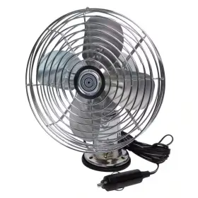 Branded 445049535572 12-volt Heavy-duty Metal Fan By Roadpro Stainless Steel Chrome Finish