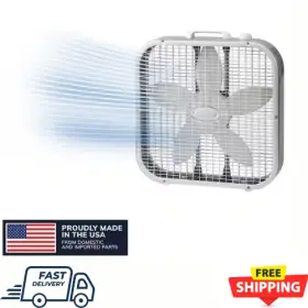 Branded 629722726311 Lasko 20 Inch Classic Box Fan With Weather-resistant Motor 3 Speeds 22.5 H White