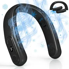 Branded 803173552013 Rechargeable 4 Turbo 6000mah Portable Neck Fan 360 Cooling 3 Speed Bnwt