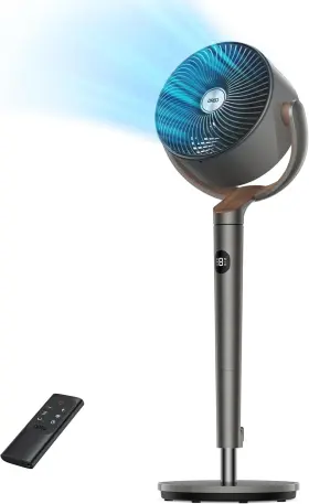 Branded 810142853750 Dreo 120 Oscillating Standing Floor Fan Quiet Pedestal Timer Remote Grey