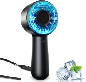 B0dx9lnyfj Branded Portable Handheld Fan Usb-c Rechargeable 5-speed Mini For Travel And Office