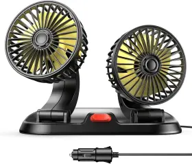 F410-c Branded 12v Car Fan - Dual Head Fans For Portable Vehicle Cooling Brushless M