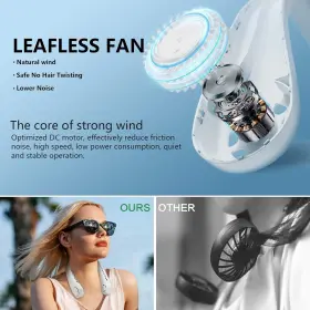A339 Branded01 The Portable Neck Fan From Popular Earphone Design Leafless Perfect #3