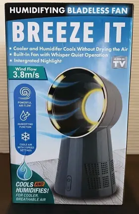 03361 Breeze It Tv Direct Bladeless Fan With Humidifier And Led Nightlight