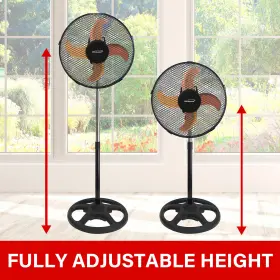F-12smbk-u-c Brentwood 3 Speed Whisper Quiet Oscillating Adjustable Stand Fan For Parts #3