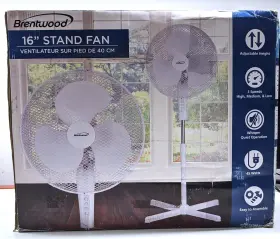 F-16smw Brentwood 16 Inch Oscillating Stand Fan White