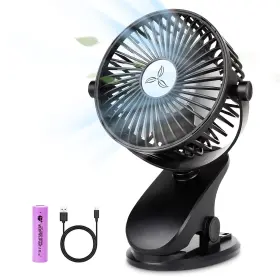 Brigenius 604220615121 Battery Operated Clip On Stroller Fan Portable Mini Desk Rechargeable U