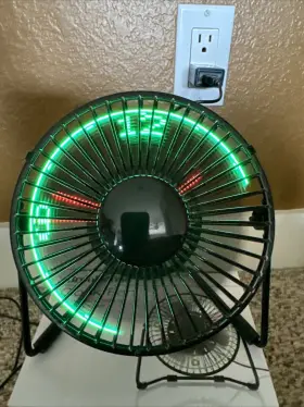 895528 Brookstone Clock Fan Led With Usb Power Cord And Supply. Pov #2