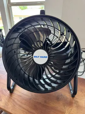 Fan-td16 Built 16 Inch Bilt Hard Black Heavy Duty Industrial Turbo Floor Fan 2600 Cfm 3-speed High