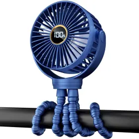Byom25blu01 Buywoo Mini Fan For Strollers Rechargeable 360 Rotating Personal Cooler Blue