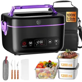 2x1.2l Buzzkick Bx60 Cordless Electric Heated Lunch Box Portable Food Warmer Upgared 5d Su