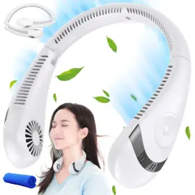 Byseng 711181020380 Bladeless Neck Fan Usb Rechargeable 5000mah 3-speed Folding Wearable Cooling