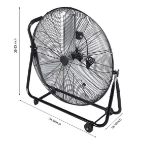 Yea-lqd0-858 Cadeninc Floor Fans 30 Inch Slip-resistant Feet 3-speed Parallel Plug-in Steel Black #2
