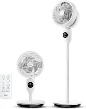 34006051 Candy Standing Fan For Bedroom 3 Heights Adjustable Pedestal With Remote 90 Osc