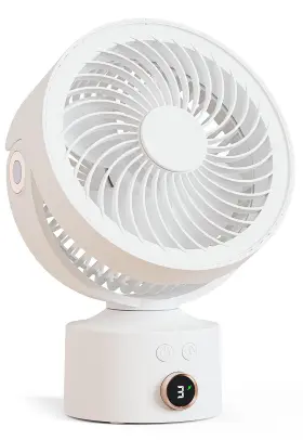 Wt-f70 Caronsort Small Desk Oscillating Fan Table Air Circulator Fans For Bedroom Rechargeab