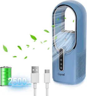 F63205 Caynel For Home Office And Bedroom 11.8 Inch Portable Bladeless Desktop Personal Fan Blue