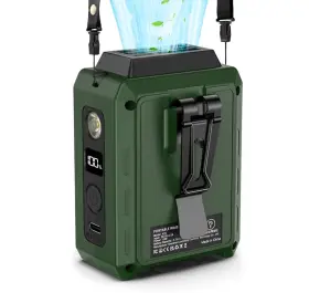 Cazokasi 053701061894 Wearable Waist Clip Fan With Lighting Desktop 5000mah / Green No