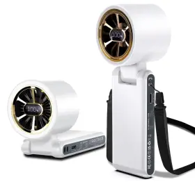 Cazokasi 612715211550 Rechargeable Strong Wind Handheld Fan With Ambient Lighting 4 In1 50