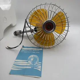 7-942 Champ Vintage 12 Volt 6 Inch Oscillating Fan Complete Auto Truck Rv Bus Brand New