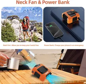 Gyfs003o Charmp Waist Fan - Portable Neck With 10000mah Battery One Size Bright Orange #3